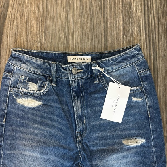 FLYING MONKEY Super High Rise Straight Crop Jeans - Picture 4 of 5